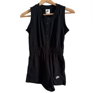 Nike Girls Sportswear Black NWT 
Button Up Romper Big Kids